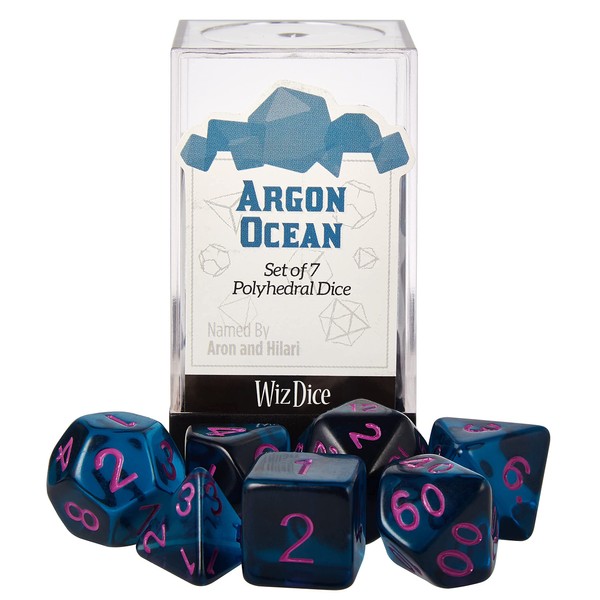 SERIES IV Set of 7 Tabletop RPG Dice| 7 Different Polyhedral Role Playing Dice per Set| TTRPG DND Dice| Argon Ocean