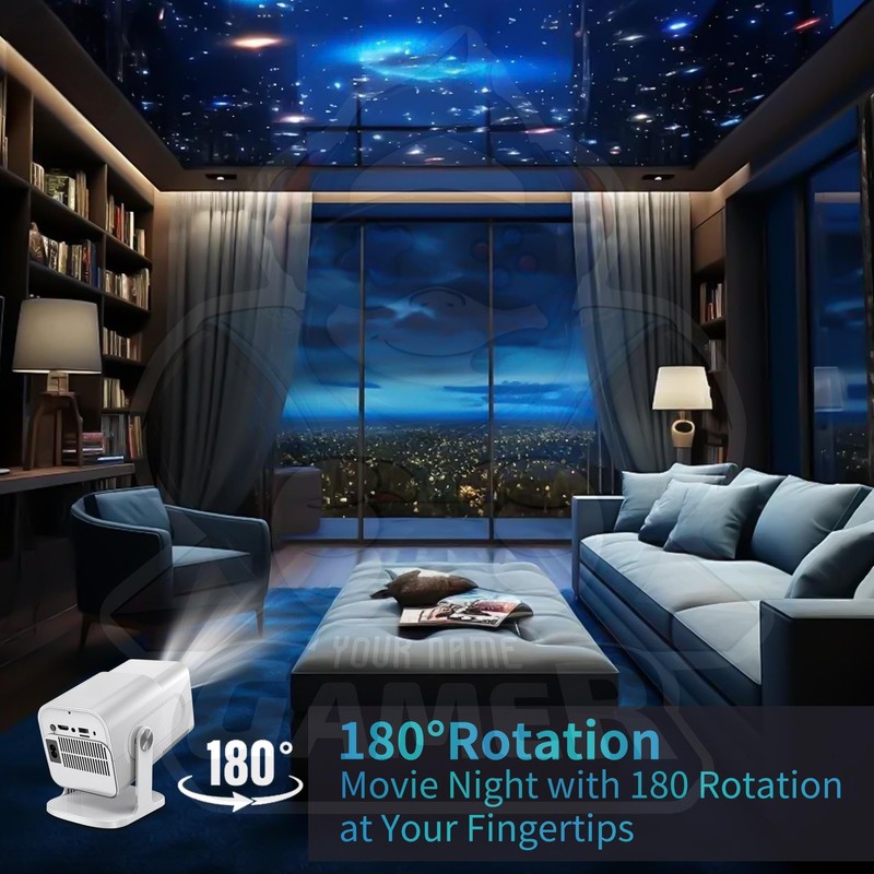 HCS350 Pro Projector and game,Retro 4K Smart Game Projector 1280*1080P