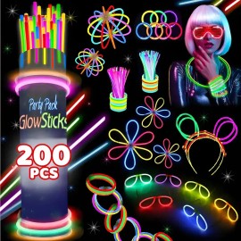 200 Pulseras Neón Fosforescente Glow Stick Fiestas Eventos Color