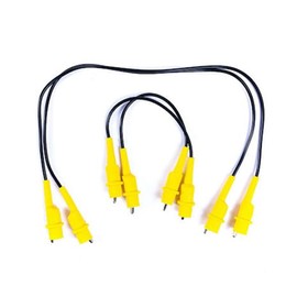 TIS TISJUMPTL Electronic Board Test Leads, R1 + R2 Rubber Protected, Yellow, Set of 4