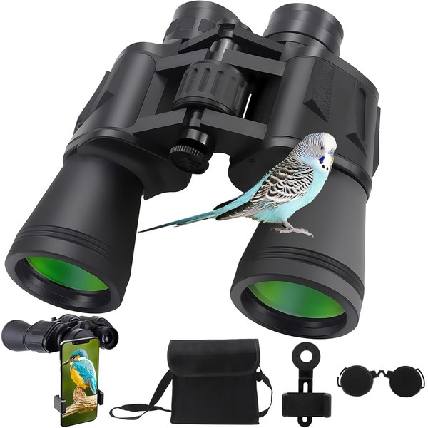 20x50 HD Binoculars for Adults High Powered with Phone Adapter,