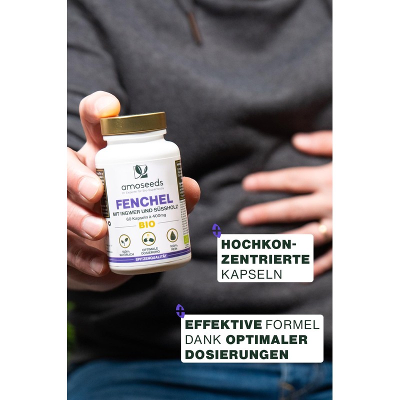 Organic Fennel with Ginger and Freshwood, 100% Natural, Laboratory Tested,