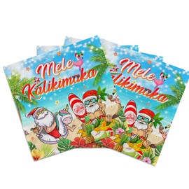 Mele Kalikimaka Decoration-40pcs Hawaii Christmas Napkins,Waterproof Aloha Tropical Christmas Paper Napkins for Summer Hawaiian Party Decoration