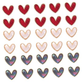 Healvian 30pcs Heart Nail Charms Hotfix Rhinestones Stick Nails Art Stickers DIY Manicure Decor