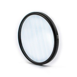 KOGJAERS Prism Lens Filter 82mm Starlight Glare Filter Anamorphic Lens Flare Effect Filter Film Props(Blue Linear Flares)