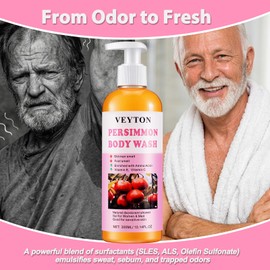 Persimmon Body Wash for Old People Smell, Persimmon Deodorant Bar Soap for Strong Odor Smelly Feet Remove, Deep Cleansing Body Odor Control, Sensitive Skin Suitable