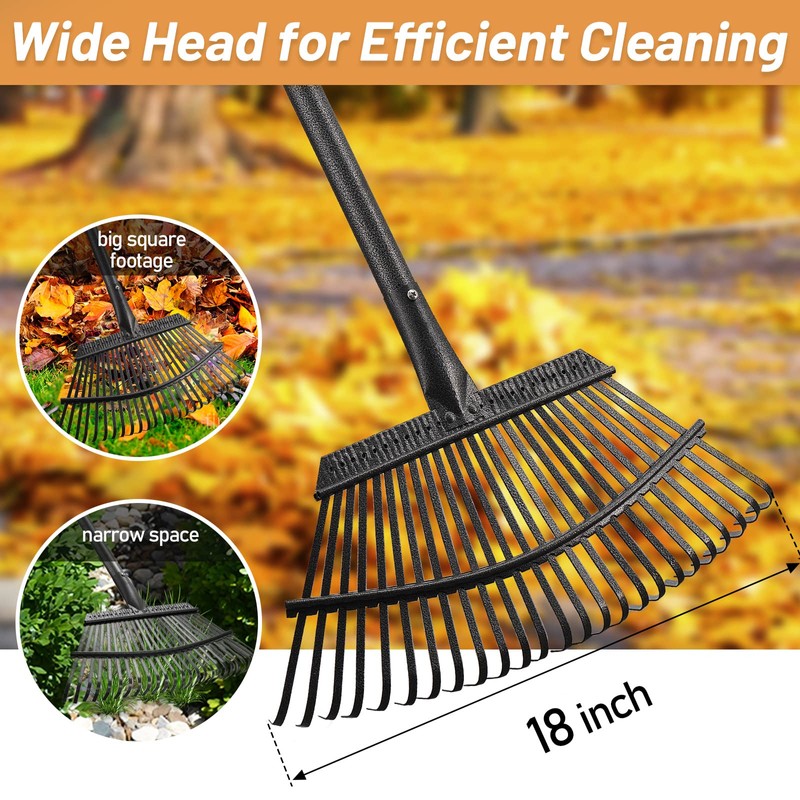 Garden Rake - Large Leaves Rakes for Gardening - 25