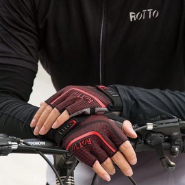 ROTTO Cycling Gloves, Half Finger Gloves, Unisex Cycling Gloves with Gel, Shock Absorbing for MTB, Road Bike, Fitness, Downhill