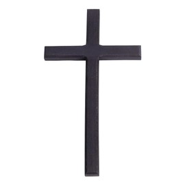 HOBBIESAY Wood Wall Cross 9.8 Inch Black Wooden Cross Hanging Decoration Catholic Crucifix Wall Mounted Ornament Baptism Gifts Holy Cross Religious Décor Cross Confirmation Cross Gift