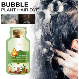 Huang Yi Natural Plant-Based Bubble Hair Color for Grey Hair (Black Tea) - Pure Extract Shampoo