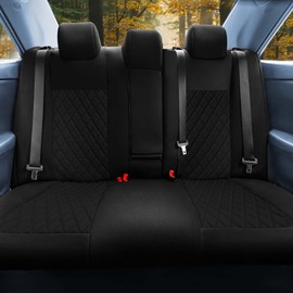 FH Group Custom Fit Seat Covers Specifically Made for 2012-2017 Toyota Camry LE | SE | XSE | XLE - Ultraflex Neoprene Waterproof Car Seat Cover, Rear Set Black