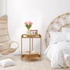 TeoKJ 2 Tier Gold Side Table, Folding Round Metal End