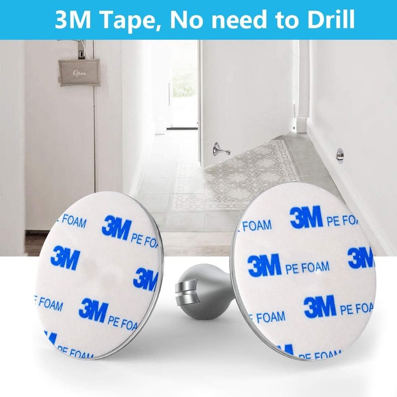 Silver Magnetic Stainless Steel Door Stopper – Wall & Floor