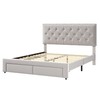 GarveeHome Upholstered Queen Bed Frame with 2 Storage Drawers, Velvet
