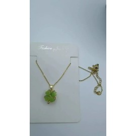 Unbranded 14k Gold Swiveling Clover Pendant Necklace+Earri