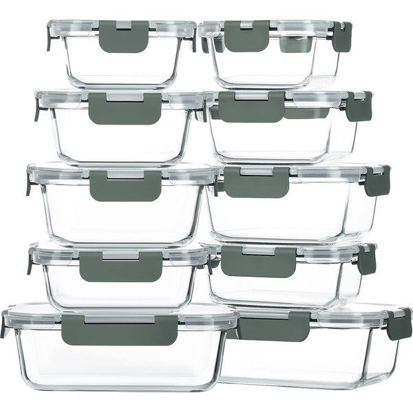 M MCIRCO M MCIRCO 10-Pack Glass Food Storage Container with