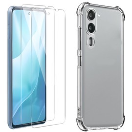 Compatible Arrows We2 Plus F-51E Film (2 Pieces) + Case Arrows We2 Plus Glass Film LCD Protective Film Arrows We2 Plus Tempered Glass Round Edge Processing 9H Hardness Shatterproof Ultra Thin 0.26mm