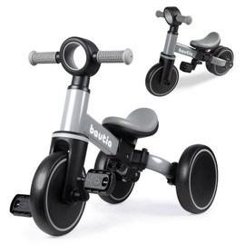 BAUTIA Tricycle for Toddlers 1-3, 4 in 1 Baby Balance Bike 1 2 Year Old Boy Girl Gift, Kids Bicycle Ride on Toy with Removable Pedals