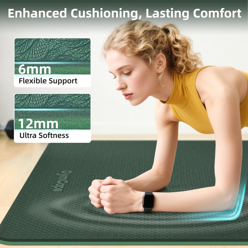 GymCope Extra Large Yoga Mat – 72"x48" or 78"x57", Non-Slip