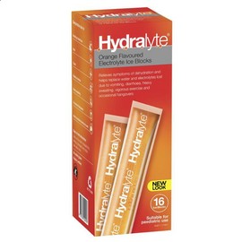 Hydralyte Rehydration Orange Flavoured Ice Blocks 16 Pack