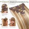 Elailite Clips in Hair Extensions Real Human Hair Thin Thickness