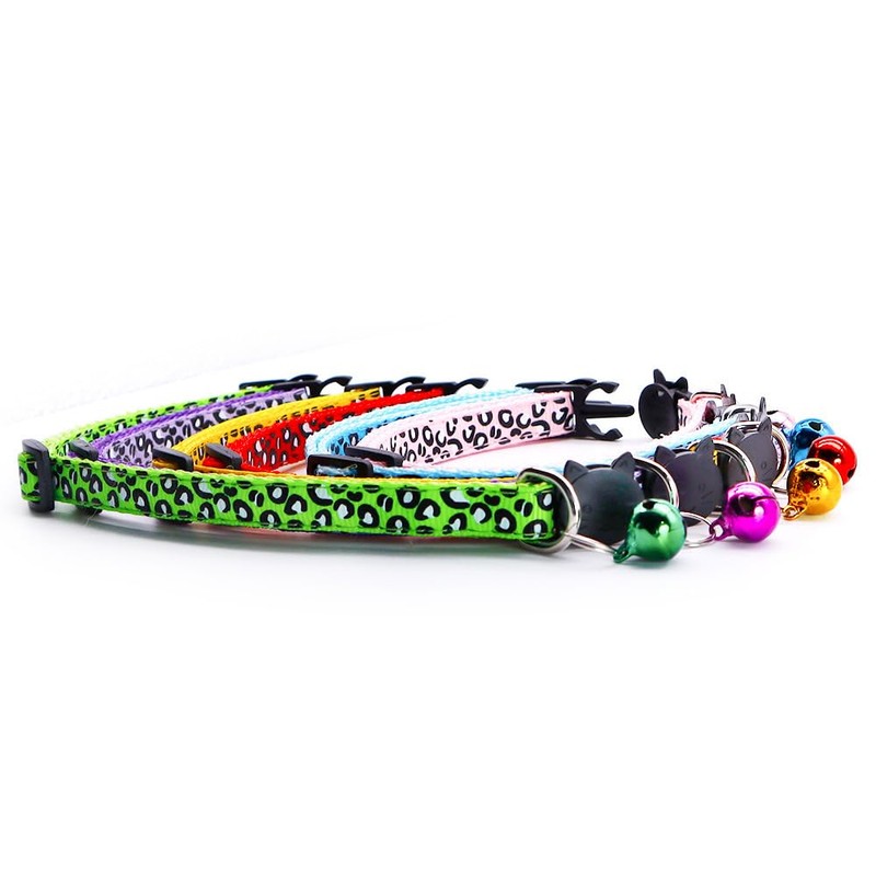 Reflective 2 Pack Breakaway Cat Collars with Bell Leopard Pattern