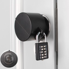 TEMEILI Door Knob Cover - No Drilling, Prevents Door Knob Turning & Access to Keyhole - Apartment Eviction Lock (Black)