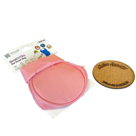 EKB-Kork Grab’n’Go nachhaltige Lunch-Bag mit passendem Korkuntersetzer Tasche für unterwegs in Schule, Beruf und Freizeit bruchsicher ideal für Outdoor Aktivitäten (pink)