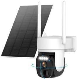 360° Solar-Powered Security Camera | Low Power WiFi Camera | AI Motion Detection | Two-Way Audio | Color Night Vision | 2K Resolution