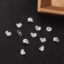 Earring Backs, ASH'S CHOICE 925 Sterling Silver Earring Backs, 6 Pairs Pierced Earring Backings Posts Secure Backs for Studs Replacements Hypoallergenic Safety Locking Butterfly Earrring Stoppers