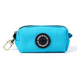 Organic Cotton Dog Poop Bag Holder for Leash Brass Hardware Waste Bag Dispenser Pet Waste Management Solution