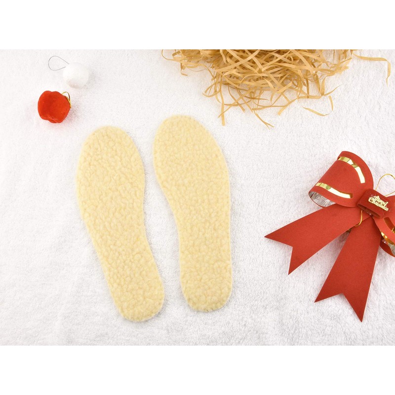 Knixmax 2 Pairs Faux Lambswool Insoles for Women - Warm