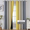 Estelar Textiler Yellow and Gray Blackout Curtains 96 Inches Long,
