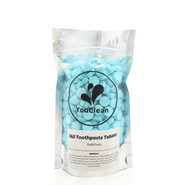 YouClean Refill Pack - 365 Toothpaste Tablets - Natural Remineralization & Whitening with Nano Hydroxyapatite - Travel or Daily Use - Fluoride Free (Blueberry365)