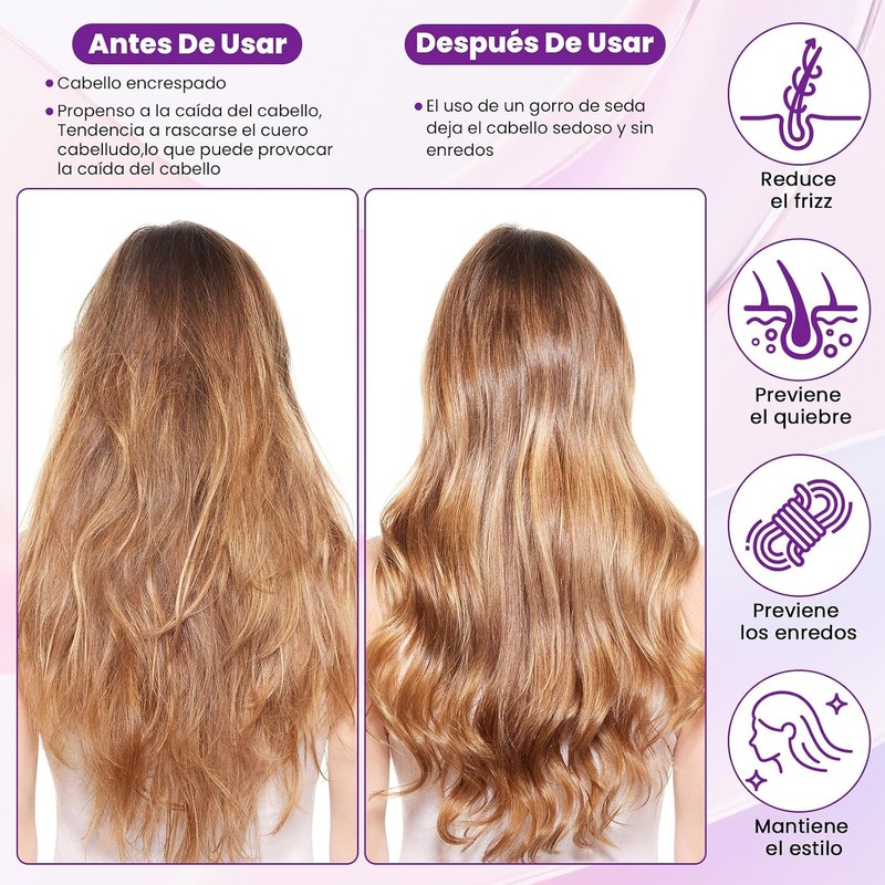 Yakite Tubos para Cabello Sin Calor,4Pcs Heatless Curls con Gorro