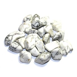 Zentron Crystal Collection: Tumbled White Howlite, Includes Velvet Bag - Large 1" Pieces (1/2 Pound)