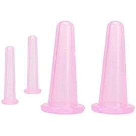4Pcs Facial Cupping Therapy Set Anti Cellulite Silicone Vacuum Cupping Cups for Face and Eye Cupping Massage, Massage Tools (2 Small + 2 Large)
