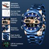 MEGALITH Watches for Men Military Digital: Blue Stainless Steel Waterproof