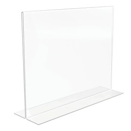 Staples Clear Acrylic 11"W x 8.5"H Horizontal Document Display Holder Stand NEW!