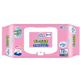 Attent Flushable Butt Wipes, Soap Scent, 72 Count