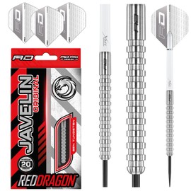 Red Dragon Javelin: 20g - 85% Dardos de Acero con Plumas, Eje de Dardos, Billetera & Red Dragon Gratis naipe