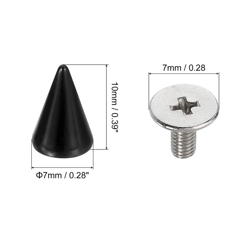 sourcing map 50 Sets Spikes and Studs, 7 x 10mm