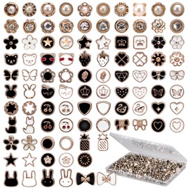 194pcs Pearl Brooch Buttons, No Sew Instant Removable Reusable Cover Up Buttons Pins, Rhinestone Brooch Pins for Women Fashion, Replacement Safety Button for Pant Waist Shirt Dress Sweaters Coat Shawl