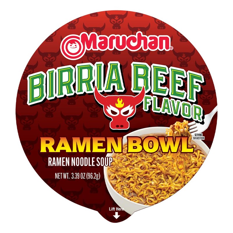 Maruchan Bowl Birria Beef, Microwaveable Ramen Soup Mix, 3.39 Oz,