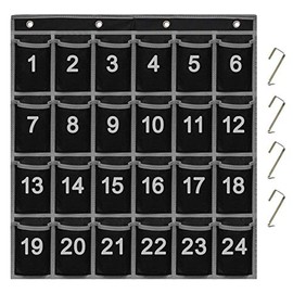 Eamay 24 Numbered Classroom Pocket Charts for Cell Phones and Calculators Holder Wall Door Mount Hanging Organizer