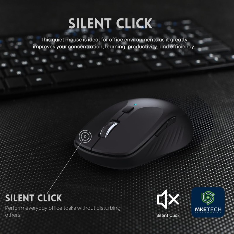 MKETech Electronics MKE 410 Wireless Computer Mouse with Silent Click,