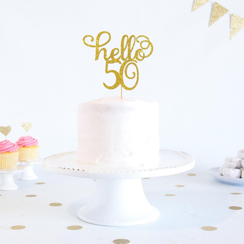 Hello 50 Cake Topper - 50th Birthday / 50th Wedding