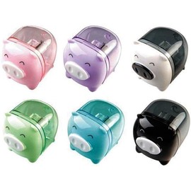 Pencil Sharpener Cute Pig Shaped Office Machine Manual Pencil Sharpener Super Light Weight Waste Storage New Semester Series Children Office Products (Random Color)
