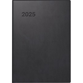 BRUNNEN Pocket Diary Model 713 (2025), 2 Pages = 1 Week, A7, 160 Pages, Plastic Cover, Black