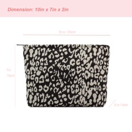 PAZIMIIK PAZIMIIK Makeup Bags for Purse Zipper Cosmetic Pouch Large Travel Canvas Make Up Organizer Tool Pouch for Women and Girls,Leopard Black